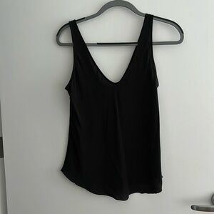 Babaton black silk tank top